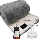 Grounding Blanket for Bed, Grounding Sheet Blanket Throw for Sleeping, Bubble Plush Blankets with Black Outlet Tester and 15ft Cord, Grounding Mat for Bed for Adults (Grey, 6080inch)