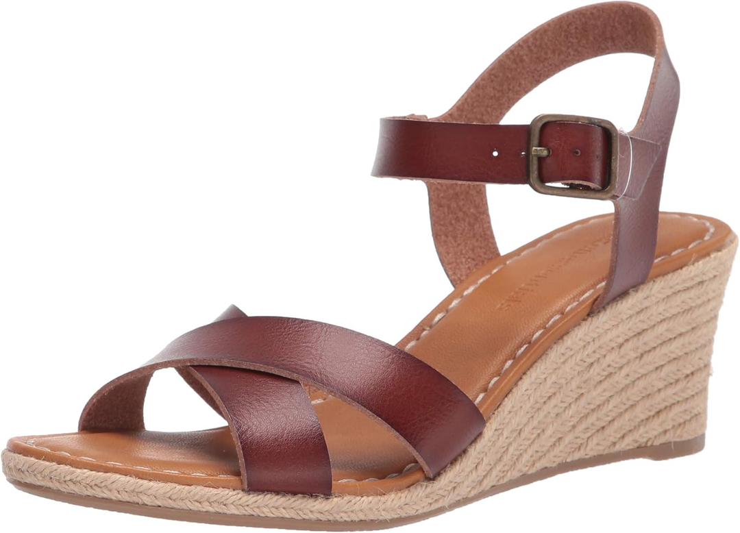 Amazon Essentials Women's Ankle Strap Espadrille Wedge Sandal 8
