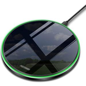 Fast Wireless Charger,20W Max Wireless Charging Pad Compatible with iPhone 16/16 Pro/Pro Max/15/14/13/12/11/X,AirPods;FDGAO Induction Charge Mat for Samsung Galaxy S25/S24/S23/S20/Pixel/G8, Mirror Black