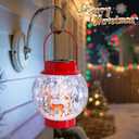 MUMTOP Solar Lantern Christmas Cardinal Reindeer Light, Crackle Glass Christmas Lanterns Hanging Solar Lights Outdoor LED Waterproof Tabletop Lamp for Table Yard Garden Patio Lawn Christmas Decor