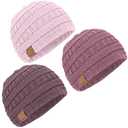 3-Pack Baby Beanies for Boys, Girls - Stretchy Knit Baby Hats, Cute Newborn & Toddler Winter Hat, Soft & Warm Infant Beanie 6-36 Months (Regalia, M) 6 sets