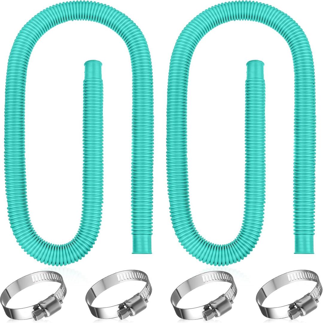 Jadive 2 Pcs Pool Hose for Above Ground 1.5 Inches Diameter Upgraded Pump Replacement 59 Inches Length Swimming with 4 Pcs Hose Clamps for Pool Pump Filter(Lake Blue) Jadive 2 Pcs Pool Hose for Above Ground 1.5 Inches Diameter Upgraded Pump Replacement 59 Inches Length Swimming with 4 Pcs Hose Clamps for Pool Pump Filter(Lake Blue)