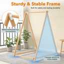 Wooden Baby Swing Set, Montessori Baby Lounger with Foldable Stand, Toddler Swing for Indoor/Outdoor, Children Swing Set for 6m to 3 Yrs