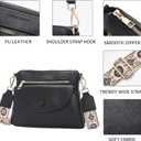 FOXLOVER Quilted Crossbody Bags for Women Vegan Leather Boho Purses Shoulder Handbags with Tassel (Black 01)