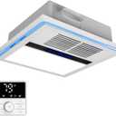 4 in 1 Bathroom Exhaust Fan with Heater and Light, 2800W Heater, 211CFM, 5-Color Mood Lighting, Low Noise, with Wall Control for Bathroom and Toilet