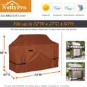 NettyPro Grill Cover Heavy Duty Waterproof 72 inch, Outdoor 3-5 Burners Gas BBQ Cover for Outside Weber, Char-Broil, Brinkmann, Nexgrill Large Barbecue, Black