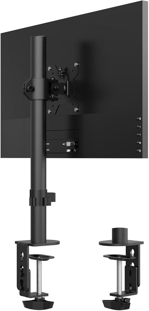 PHOLITEN Monitor Mount for Most 13-32" Computer Screens up to 20lbs,Adjustable Single Desk Monitor Stand with Tilt Swivel Rotation, VESA 75x75mm/100x100mm (15.75in tall)