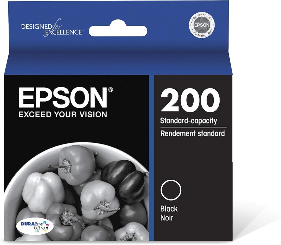 Epson T200 DURABrite Ultra Ink Standard Capacity Black Cartridge (T200120) for Select Expression and Workforce Printers