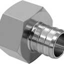 beduan 304 Stainless Steel PEX Garden Hose 1/2" PEX Barb to 3/4" GHT Female Connector Adapter Fitting for Irrigation Watering Outdoor Garden Water