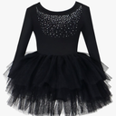 KARETT Toddler Ballet Leotard with Snap Glitter Ballerina Outfit Criss-Cross Pink Tutu Dress for Girls 90