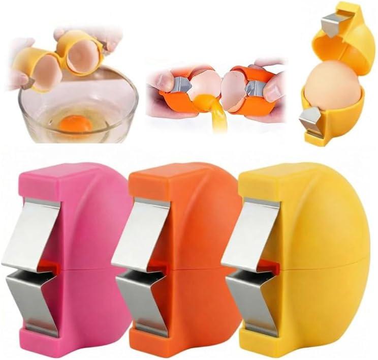 3PCS Stainless Steel Egg Shell Opener, 2026 Upgrade Egg Cracker Tool, Multifunctional Egg Shell Opener for Raw & Hard-Boiled Eggs