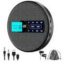 M-Amazup CD Player Portable, Rechargeable Portable CD Player with Dual Speakers and Anti Skip,CD,USB,AUX,LCD Display,Backlit Button,5 EQ,A-B Repeat,10 Speeds for Home Car Fabric, Black