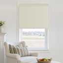 Blackout Roller Shades Cordless Blinds for Indoor Windows, Free-Stop Shades with Valance, Thermal Insulated Linen Fabric UV Protection Cream Beige Blinds for Home and Office Natural 36" W x 72" H