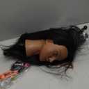 16 Inch 100% Real Hair Mannequin Head Training Head Manikin Cosmetology Doll Head for Hairdresser Practice Braiding Hair Styling with Clamp stand (16 -Inch)