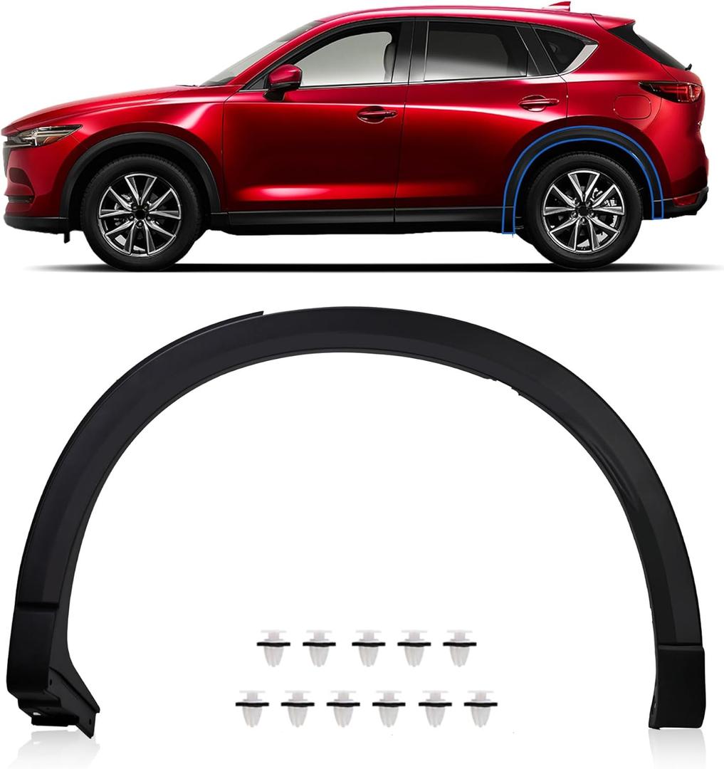 Driver Side Rear Wheel Fender Molding Trim Fit for Mazda CX-5 2017 2018 2019 2020 2021, Replace,KB7W51W50F8N, KB7W51W60F8N, MA1791101, MA1790101, Rear Left Side Fender