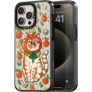 Compatible for iPhone 15 Pro Max Case Cute Aesthetic - Durable Shockproof 6.6 ft Drop Impact Phone Case Cover with Funny Fashion Kitty Cat 6.7" Black