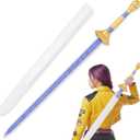 41" Anime Cosplay Sword with Sheath, Non-3D Printed & Back-Carry, Collectible Prop for Costume&Display - Purple Sword