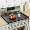 Noodle Board Stove Cover Wood(Ready to Use), Stove Top Covers for Electric Stove, Gas Stove, Wooden Decorative Rustic Kitchen Serving Tray, for Range Stovetop, Cooktop, 30'' * 22'', Black