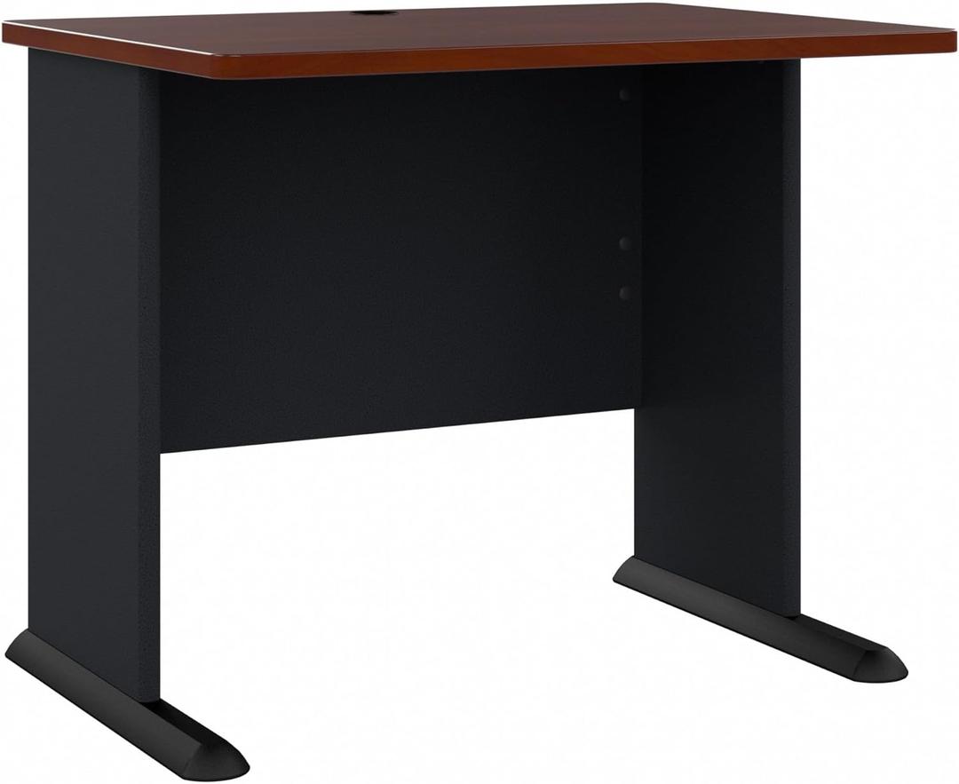 Bush Business Furniture Series A 36W Small Desk in Hansen Cherry and Galaxy, Compact Computer Table for Home or Professional Office
