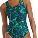 TYR Womens Durafast Elite Maxfit Swimsuit, Green/Synapse, Size 28