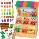 Learning Resources Mini Farmstand Sorting Set, Play Food Sets for Kids Kitchen, Grocery Store Pretend Play, Montessori Toys, Mini Food, Toddler Activities, Fine Motor Skills