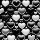 Black Heart Photo Backdrop Valentine's Day Retro Heart Early 2000s 90s Glitter Love Photography Background Women Men Valentine Y2K Old School Birthday Party Decor Banner Supplies (Black, 8x6FT)