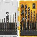 DEWALT Drill Bit Set, 3-Flats Shank,14-Piece, 135 Degree Split Point, for Plastic, Wood and Metal (DWA1184)