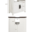 Bathroom Floor Cabinet, Farmhouse Storage Cabinet, Adjustable Shelf, Barn Doors, Cabinet for Bathroom, Kitchen, Living Room(Antique White) (23.62"W x 11.81"D x 26.54"H)