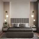 AMARTIZ Modern Wall Sconce Set of 2 Mid Century Black Gold Wall Lamp with 2 Milk Glass Shade UShape Linear Wall Light for Bedside Dining Room Bathroom