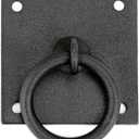 Renovators Supply Manufacturing Cabinet Pulls 2.26 in. Black Wrought Iron Ring Drawer Pulls with Mounting Hardware (Pack of 1)