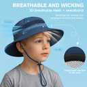 Century Star Outdoor Kids Sun Hat UPF 50+ Quick Dry Adjustable Bucket Hat Windproof Waterproof Beach Fishing Safari Hat