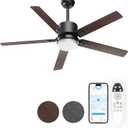 Ceiling Fans with Lights - Outdoor Ceiling Fan with Remote - APP Control,42 Inch Modern Ceiling Fan for Patio, Bedroom Living Room (Retro gray maple + walnut)