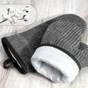 Oven Mitts and Pot Holders, Silicone Oven Gloves, 500 F Heat Resistant Oven Mitts Sets, Non-Slip Silicone Textured Grip, Darkgray