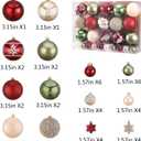 42 Pcs Christmas Ball Ornaments Set Burgundy Army Green Champagne Shatterproof Christmas Tree Decorations Glittering Decorative Hanging Ornament Bulk for Xmas Tree Wreath and Holiday Party Decor