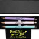 WHLBHG Beautiful Girl You Can Do Amazing Things Retractable Ballpoint Pen 3pcs Set,1mm Medium Black Ink for School Office Friends Religious sister Gift (Pen-beautiful girl)