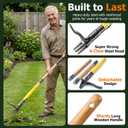 Weed Puller Tool Stand Up with Slide-Release Ejection, Reinforced Steel Weeder with 3-Section Long Handle, No-Touch Cleaning for Lawn & Garden, Heavy Duty No Bend Weeding Tool for Dandelions, Thistles