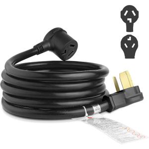 10FT 3 Prong Dryer Extension Cord, 30 Amp NEMA 10-30P to 10-30R EV Extension Cord for Dryer Power Extension and Level 2 EV Charging, 125V/250V 10 AWG STW ETL Listed (Black)