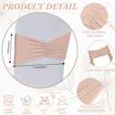 Moukeren 50 Pcs Spandex Chair Sashes Bows Stretch Chair Bands Slider Sashes Elastic Ties Ribbon Covers for Wedding Party Events Ceremony Birthday Banquet Decorations (Nude)