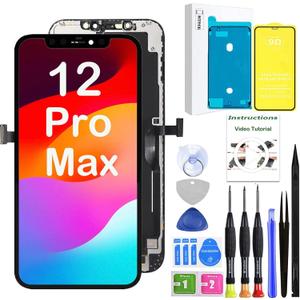 LEAFE for iPhone 12 Pro Max Screen Replacement,Full HD LCD 3D Touch Compatible with iPhone 12 Pro Max Screen Replacement 6.7 inch (Model A2342, A2410, A2411, A2412) with Repair Tools (6.7 inch - 12 pro max)