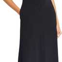 Women's Sleeveless Midi Fit and Flare Dress with Pockets | Versatile Womens Dresses (Black) 2