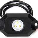 OPP ULITE 1PC Led Rock Light Pure White, High Power Waterproof Shockproof Underbody Interior Wheel Lights, for Trucks RZR Off Road Boat ATV UTV SUV