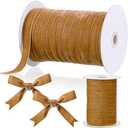 Chuangdi 5/8 Inch, 60 Yard Christmas Velvet Ribbon Vintage Khaki Ribbons for Gift Wrapping Christmas Tree Ornaments Xmas Party Decoration Wreath Crafts Bow Making