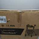 BlessReach Heavy-Duty Aluminum Rolling Walker - Foldable Rollator Walkers with Seat for Seniors, 450 lb Capacity, 8'' Wheels, 18" Big Seat, 6-Position Adjustable Height(Purple)