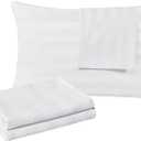 100% Egyptian Cotton Toddler Pillowcases Set of 2, 400 Thread Count Sateen Weave Small Pillow Protectors, Super Soft Breathable Zippered Pillow Covers 13x18 Inches (Stirpe White, Toddler)