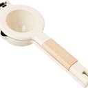 Lemon Lime Squeezer, Citrus Juicer Hand Press Citrus Juicer Manual with Wooden Handle Fruit Juicer Lime Press Metal Kitchen Tool(White)