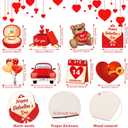 Yalikop 24 Pieces Valentine's Day Wooden Ornaments Embellishments Valentine Gnome Love Heart Wooden Ornament Buffalo Plaid Hanging Ornaments Truck Wooden Slice for Holiday Wedding Decor (Cute Style)