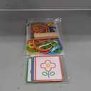 142pcs Wooden Pattern Blocks Montessori Smart Sticks Wooden Tangram Puzzle STEM Toy Activities Preschool Brain Teaser Montessori Toys Gift for 3 4 5 Years Old Kids Boys Girls