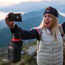 NATURE PIONEOR Water Bottle Holder with Adjustable Strap - 25/32/40oz Insulated Water Bottle Carrier Sling Sleeve with Paracord Handle & 2 Storage Pockets, Hiking, Camping, Gym (Black)