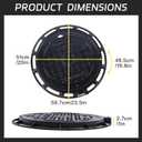 tonchean 20" Cast Iron Manhole Cover and Frame, Heavy Duty B125 Septic Tank Lid with Base, Round Black Anti-Slip Inspection Well Cover, Reinforced Steel Embedded Sewer Cover