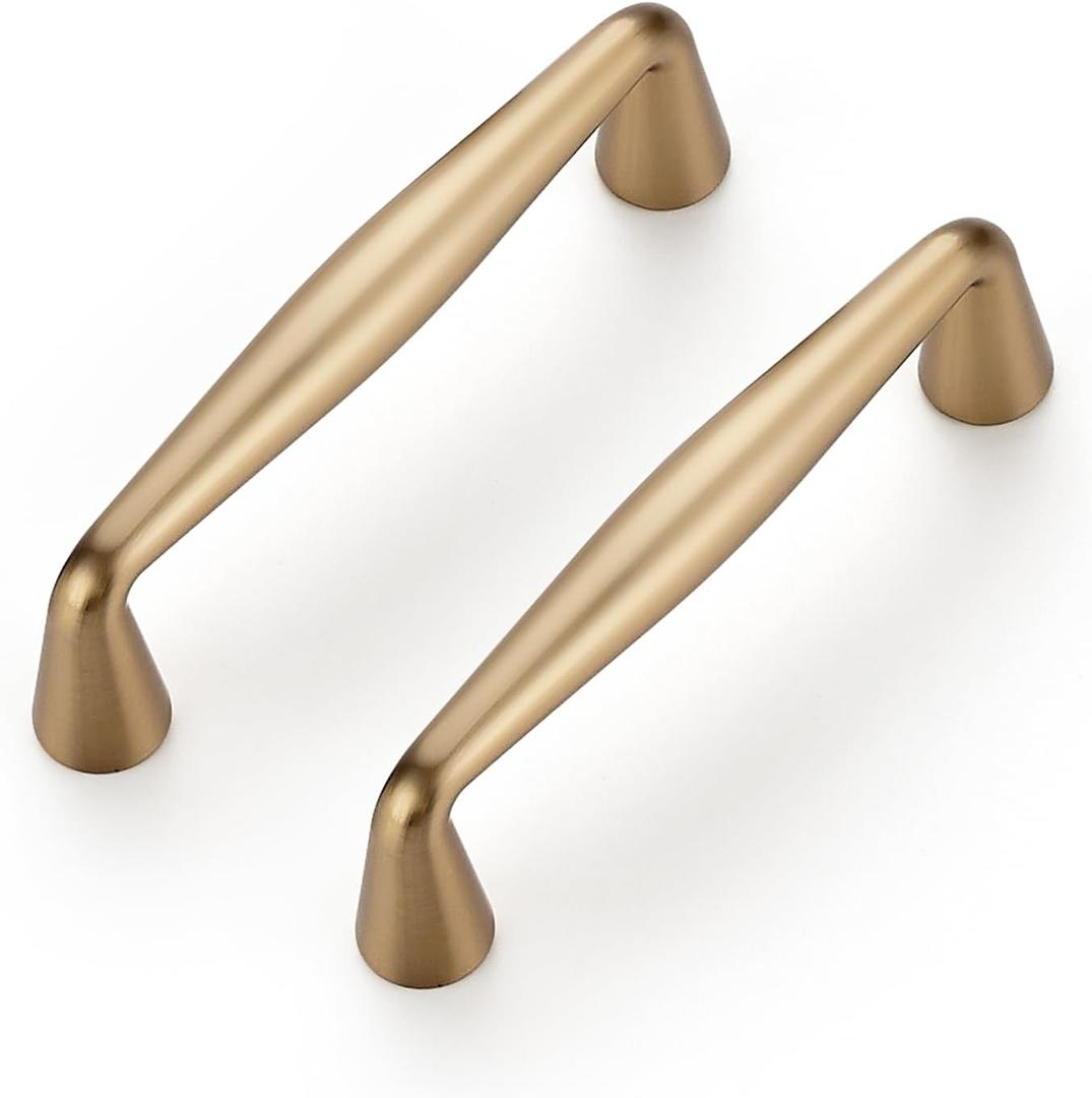 Ravinte 5 Pack 3 Inch Champagne Bronze Kitchen Cabinet Handles Solid Zinc Alloy Cabinet Pulls Cupboard Hardware Drawer Handles